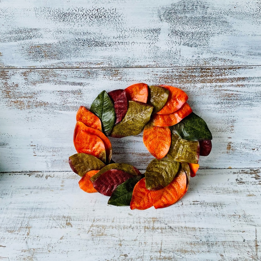 *Fall Magnolia Leaves Wreath, 14” - Picture 9 of 11